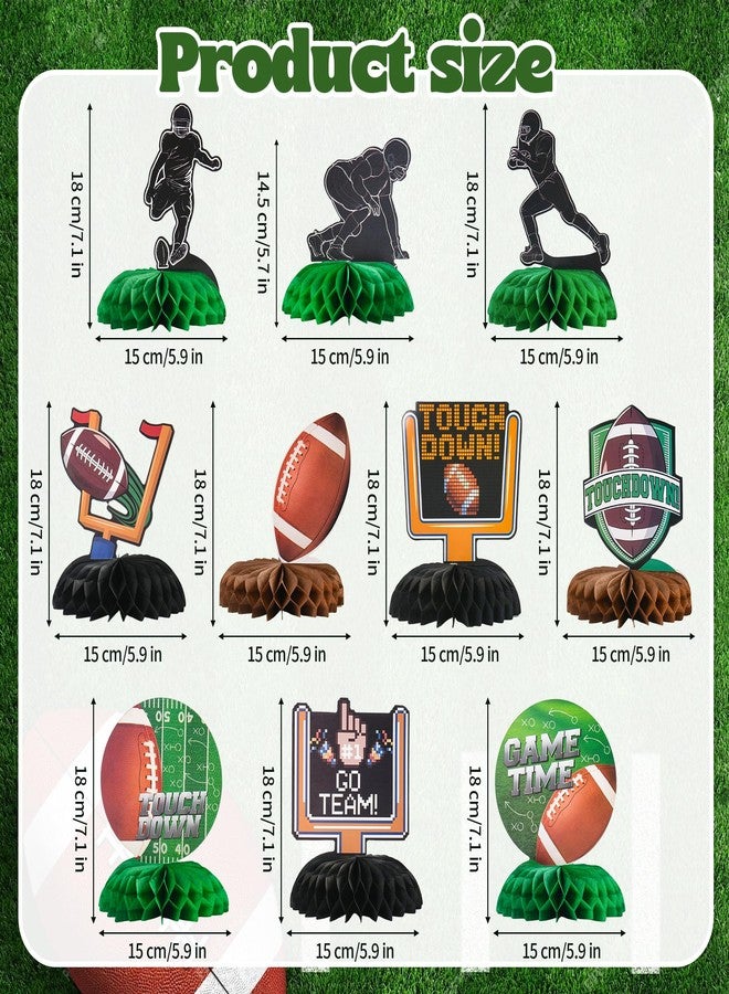 PureGuard 10 PCS Football Party Decorations, PureGuard Football Honeycomb Centerpieces Table Decorations Table Toppers for Football Birthday Party Favors Sports Party Decor - Image 3